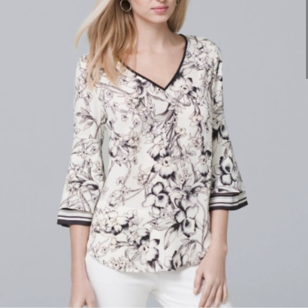 WHBM blouse with bell sleeve